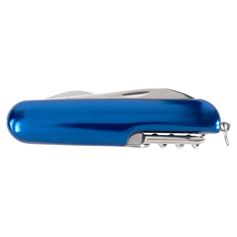 Couteau multifonction bleu gravé