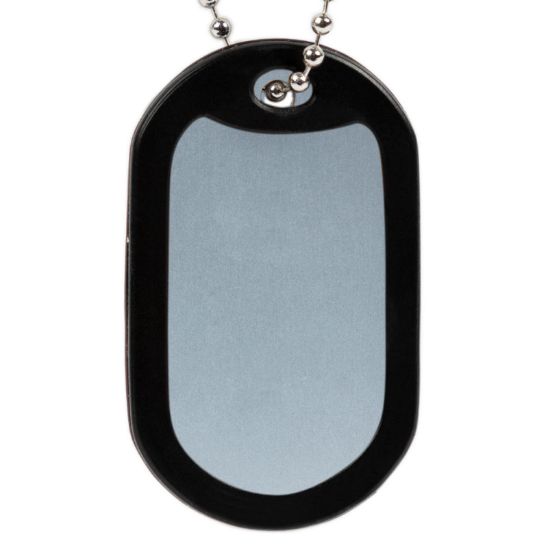 Dog tag argenté gravure texte