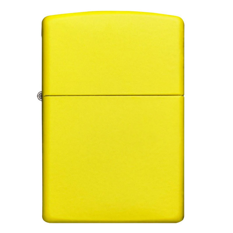 Briquet Zippo jaune gravé