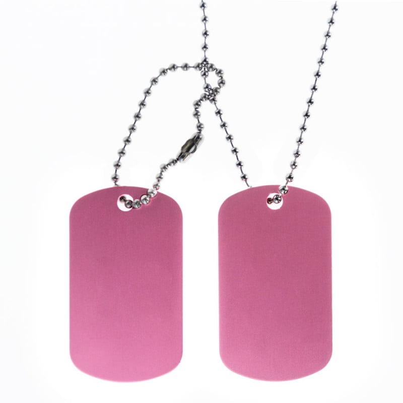 Dog tag double rose personnalisé gravé