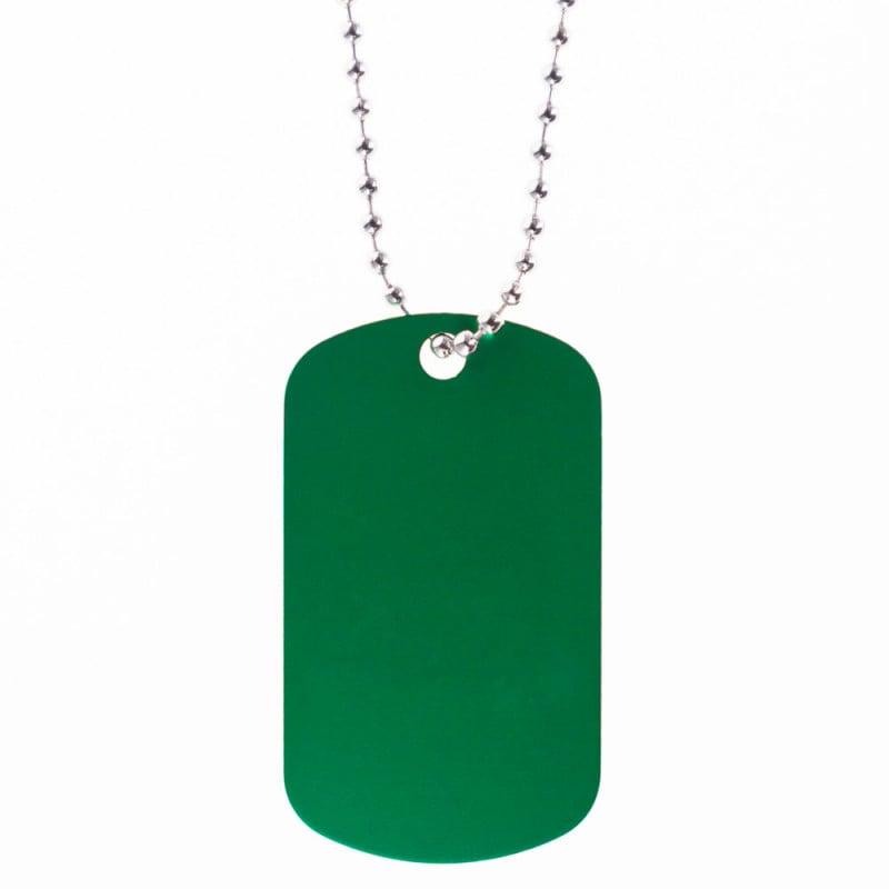 Dog Tag vert personnalisé gravé