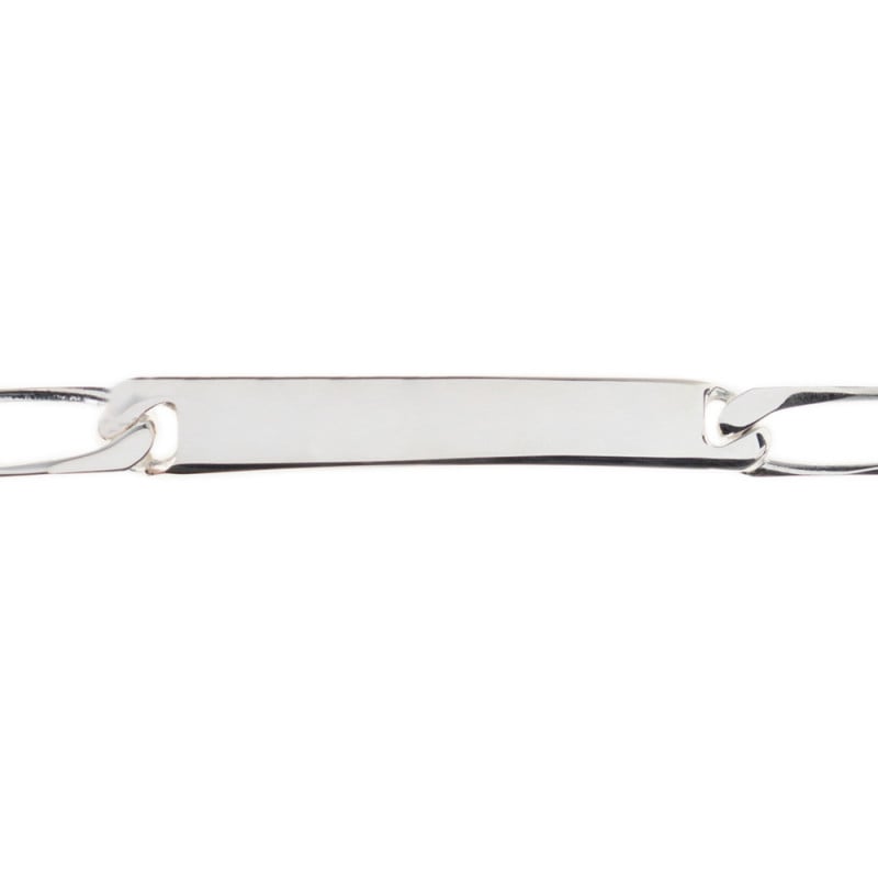 Gourmette maille figaro en argent personnalisée