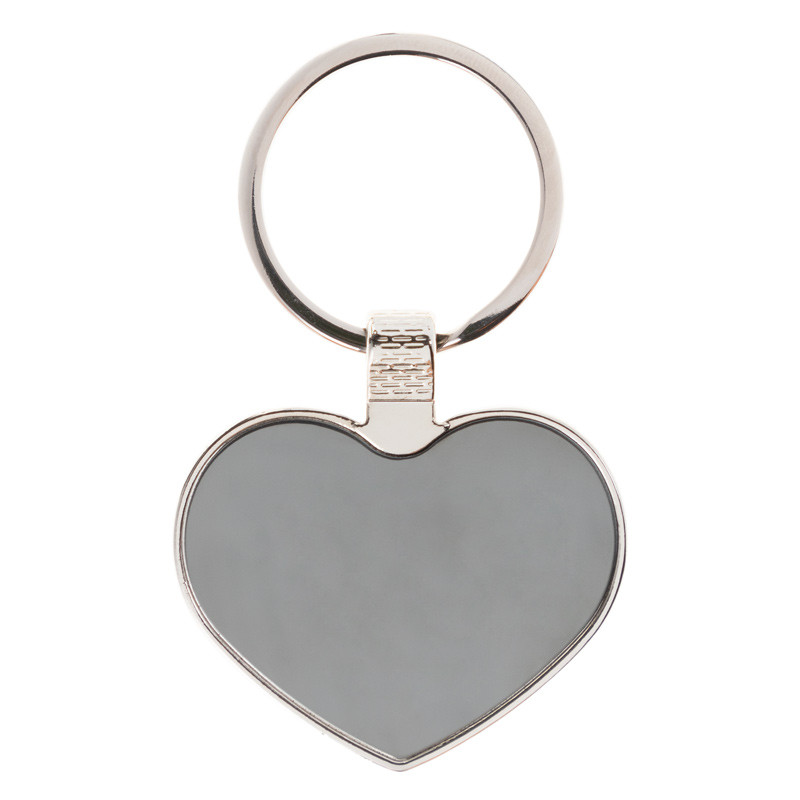 Porte-clé cœur gris personnalisé