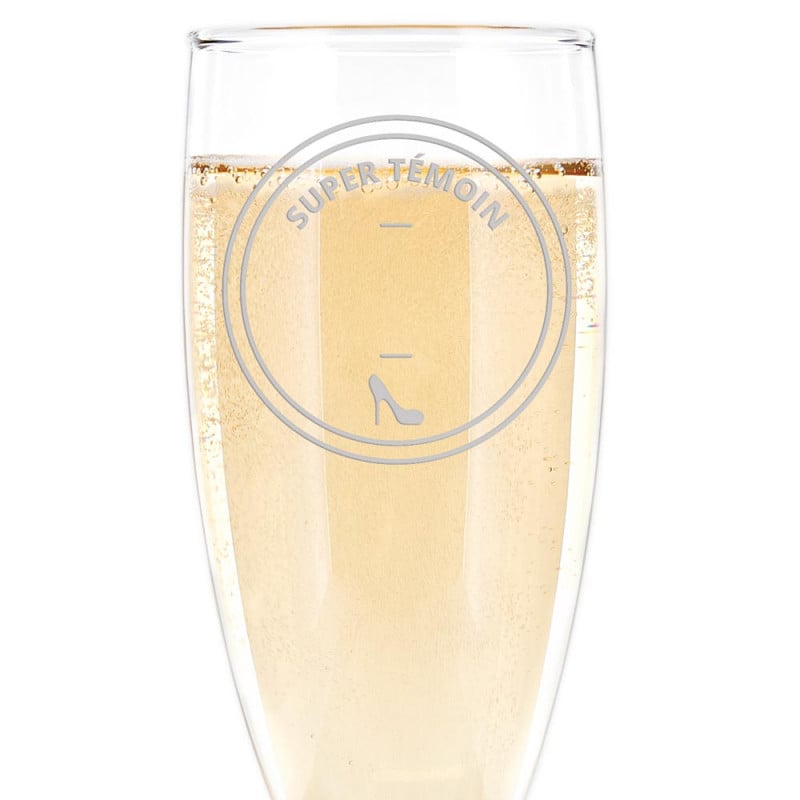 Flûte à champagne personnalisée pour témoin mariage femme