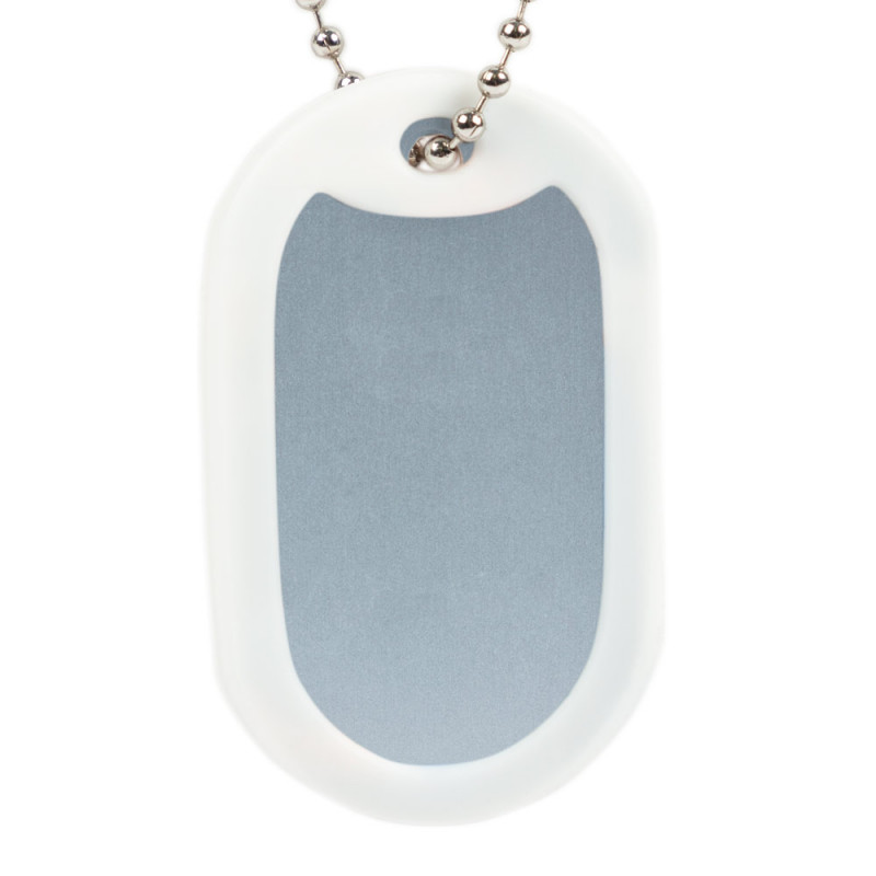 Dog tag gravé protection blanche