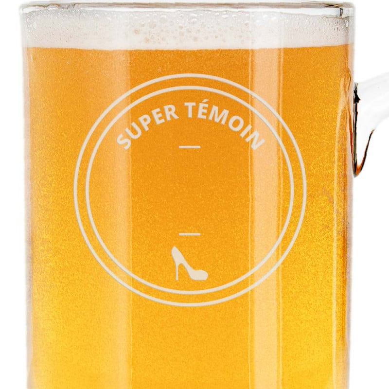 Chope de Bière personnalisée pour témoin de la mariée