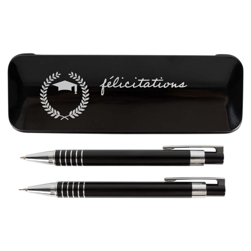 Coffret stylo et porte mine félicitation personnalisé