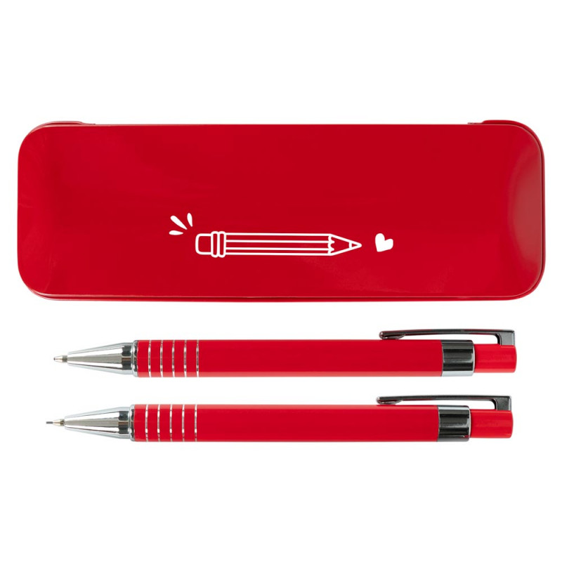 Coffret stylo et porte mine personnalisé - Cadeau maitresse