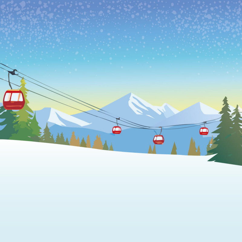 tableau ski famille avec du texte