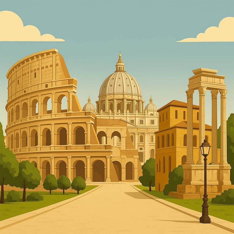 Affiche famille à Rome