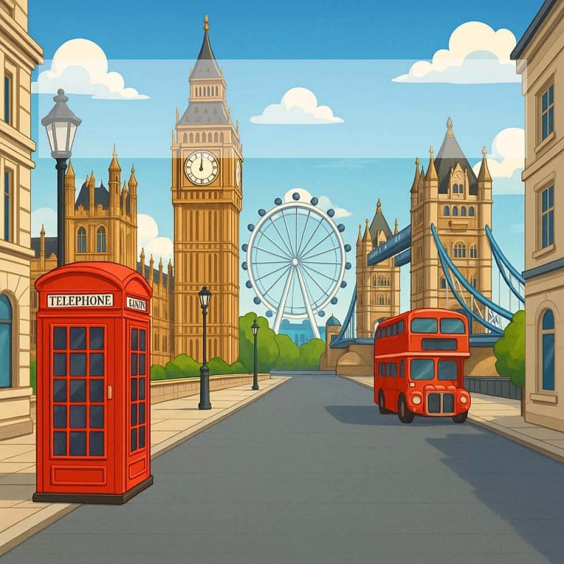 Tableau famille à Londres personnalisé