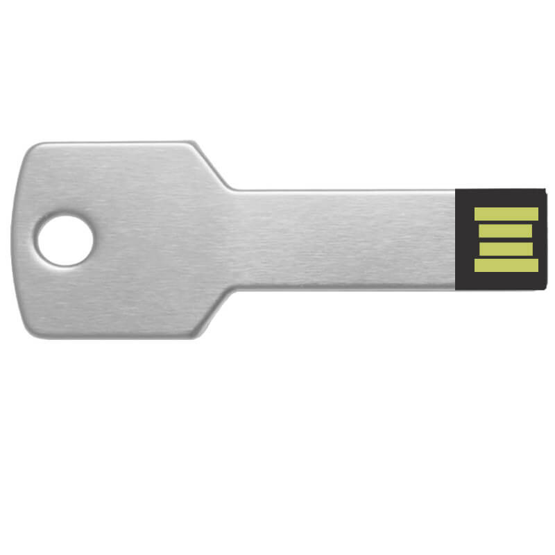 Clé USB argentée gravée