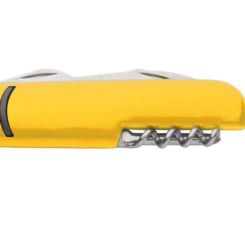 Couteau multifonction jaune gravé