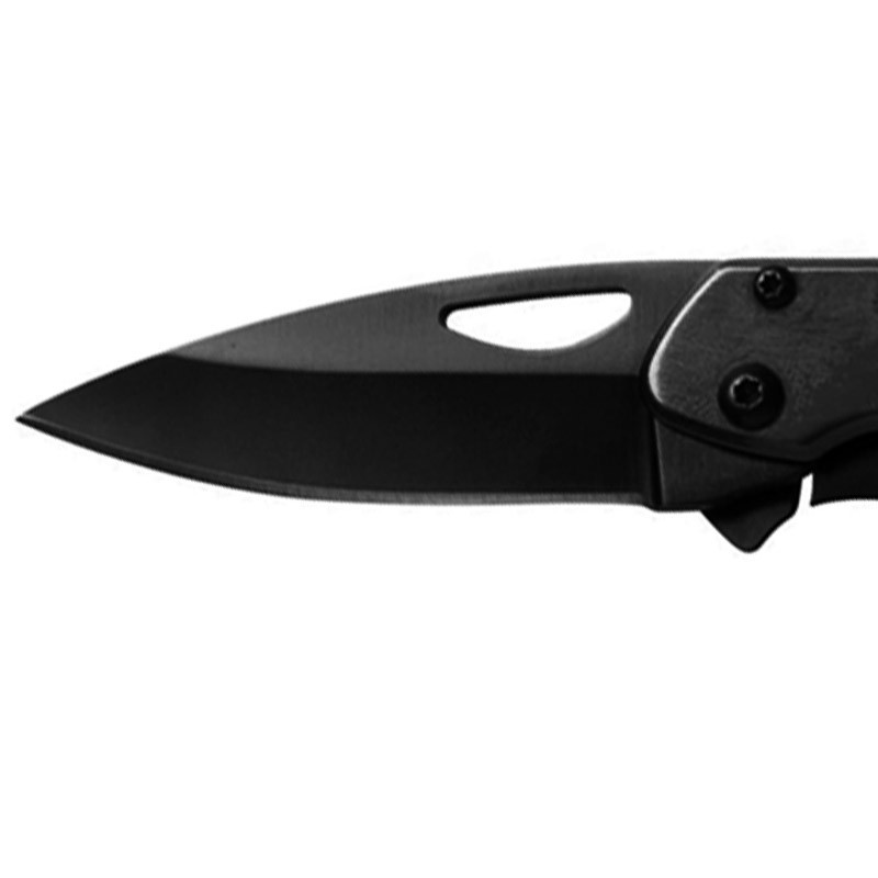 Couteau acier noir avec gravure