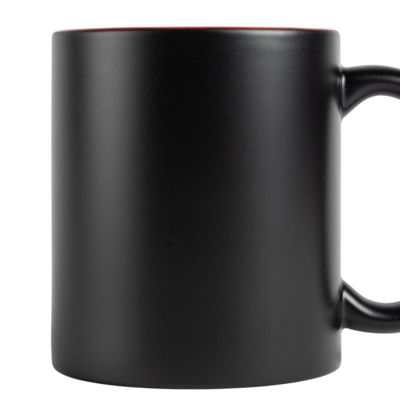 Mug noir et rouge gravé