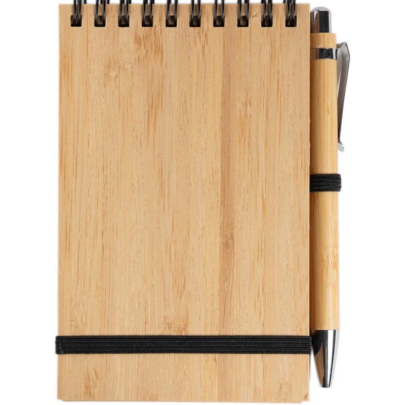 Bloc notes en bambou avec gravure texte