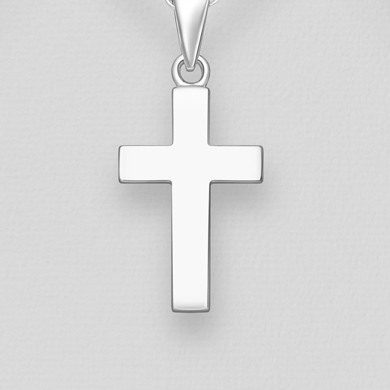 Pendentif croix plaqué argent